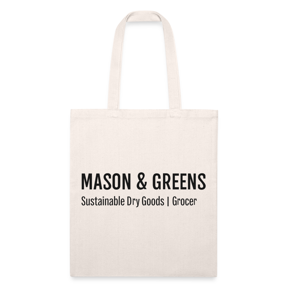 Mason & Greens Organic Recycled Fabric Tote Bag - natural