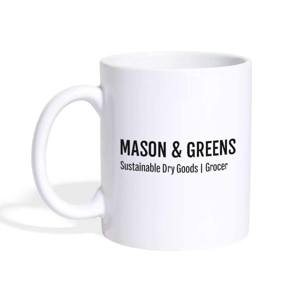 Mason & Greens Ceramic Coffee Cup - white