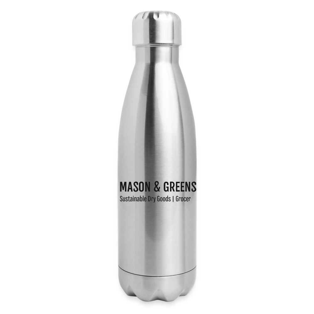 Mason & Greens Insulated Stainless Steel Water Bottle - silver